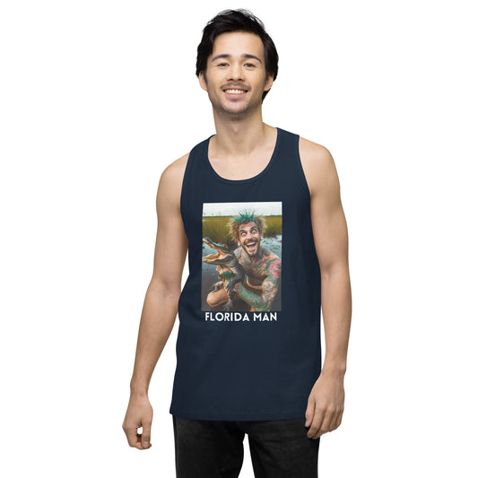 Florida Man Holding Gator Men's Tank Top