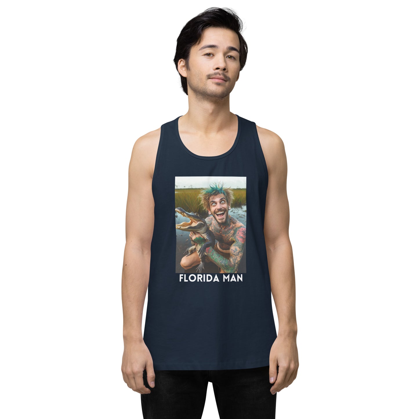 Florida Man Holding Gator Men's Tank Top