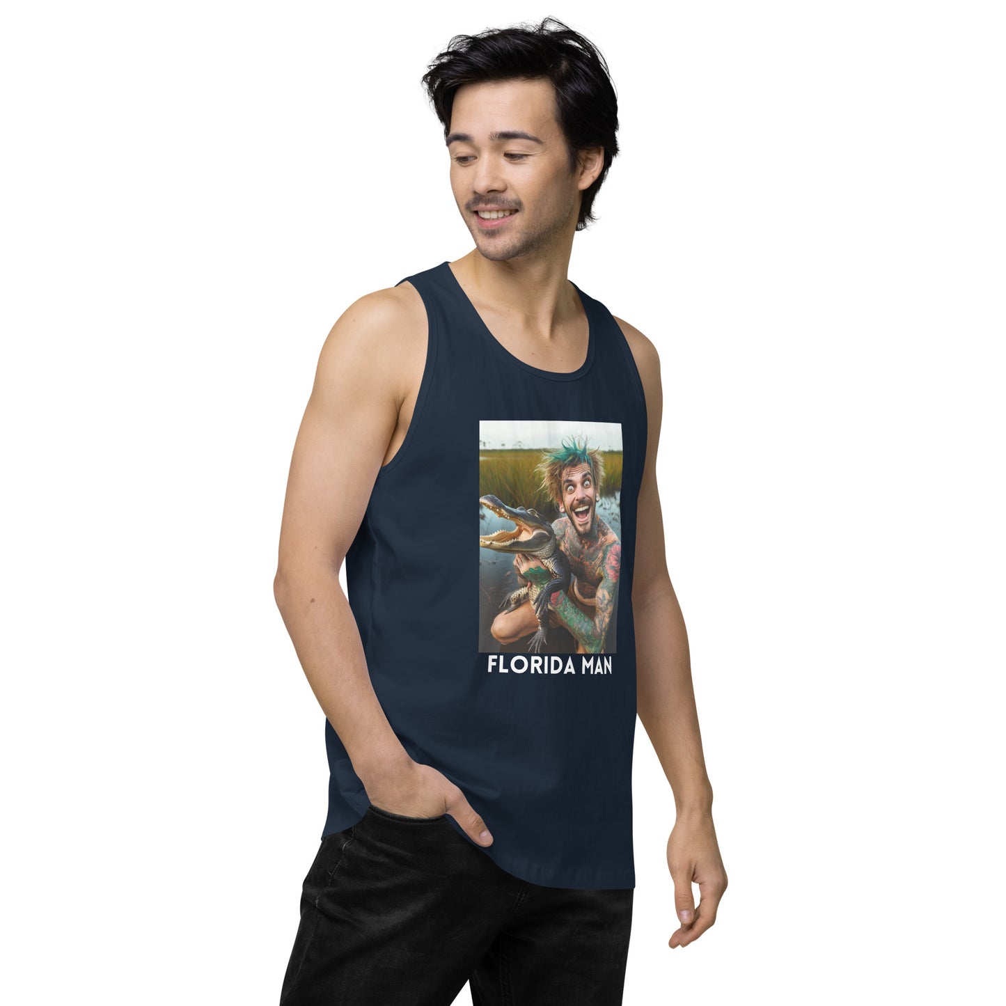 Florida Man Holding Gator Men's Tank Top