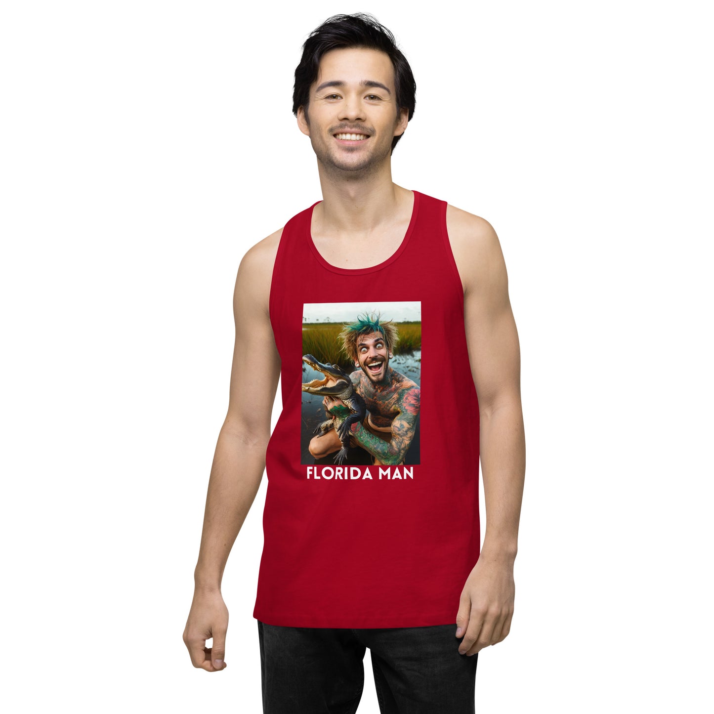 Florida Man Holding Gator Men's Tank Top