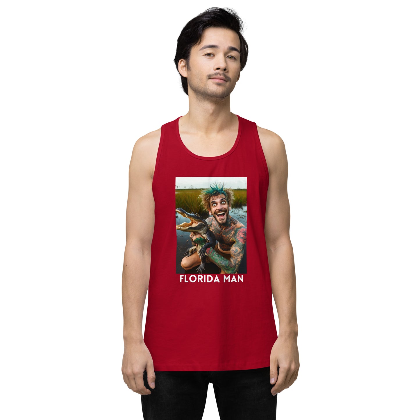 Florida Man Holding Gator Men's Tank Top