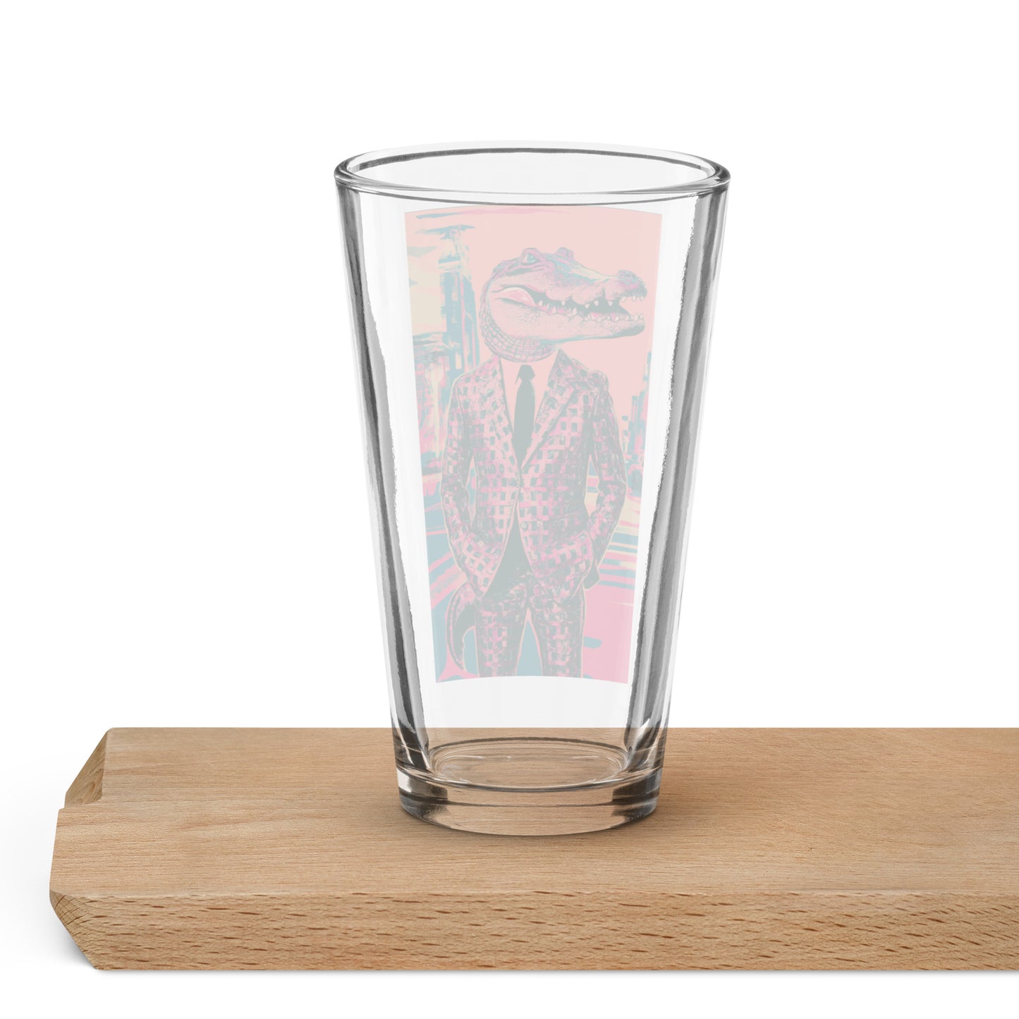 Pink Pop Art Gator Pint Glass (16 ounce)