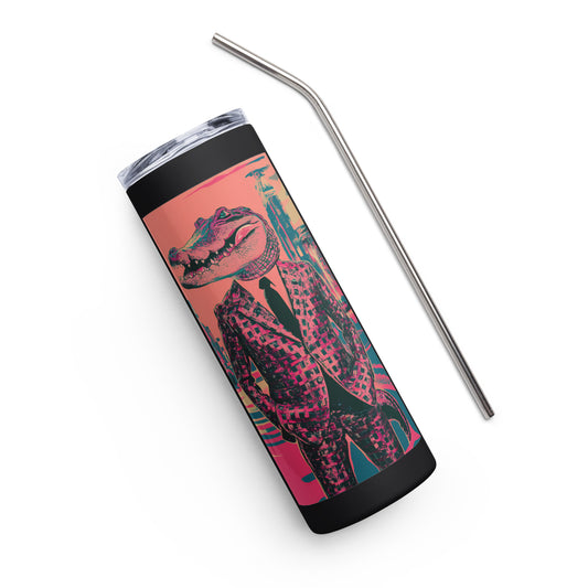 Pink Pop Art Gator Stainless Steel Tumbler - 20 Ounce