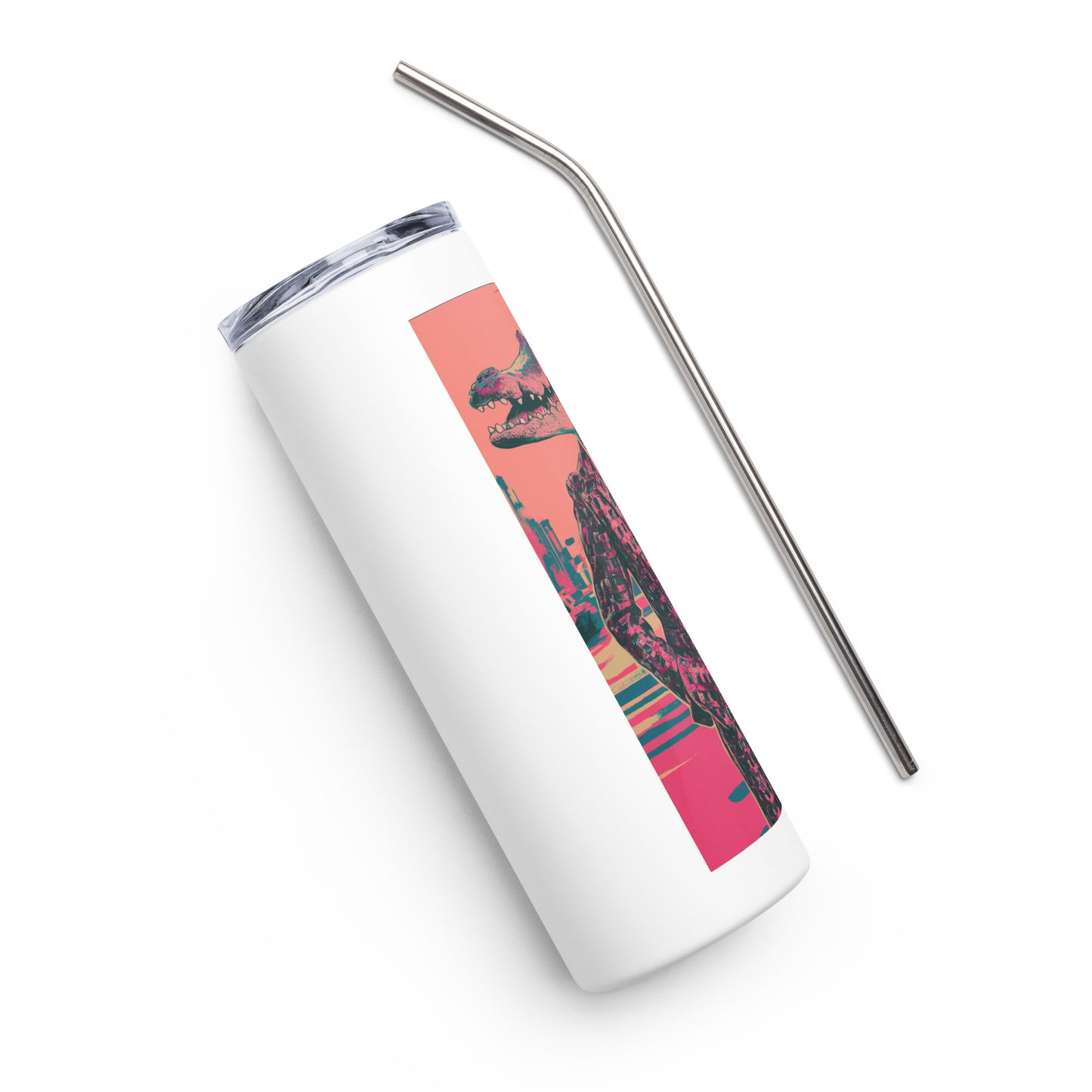 Pink Pop Art Gator Stainless Steel Tumbler - 20 Ounce