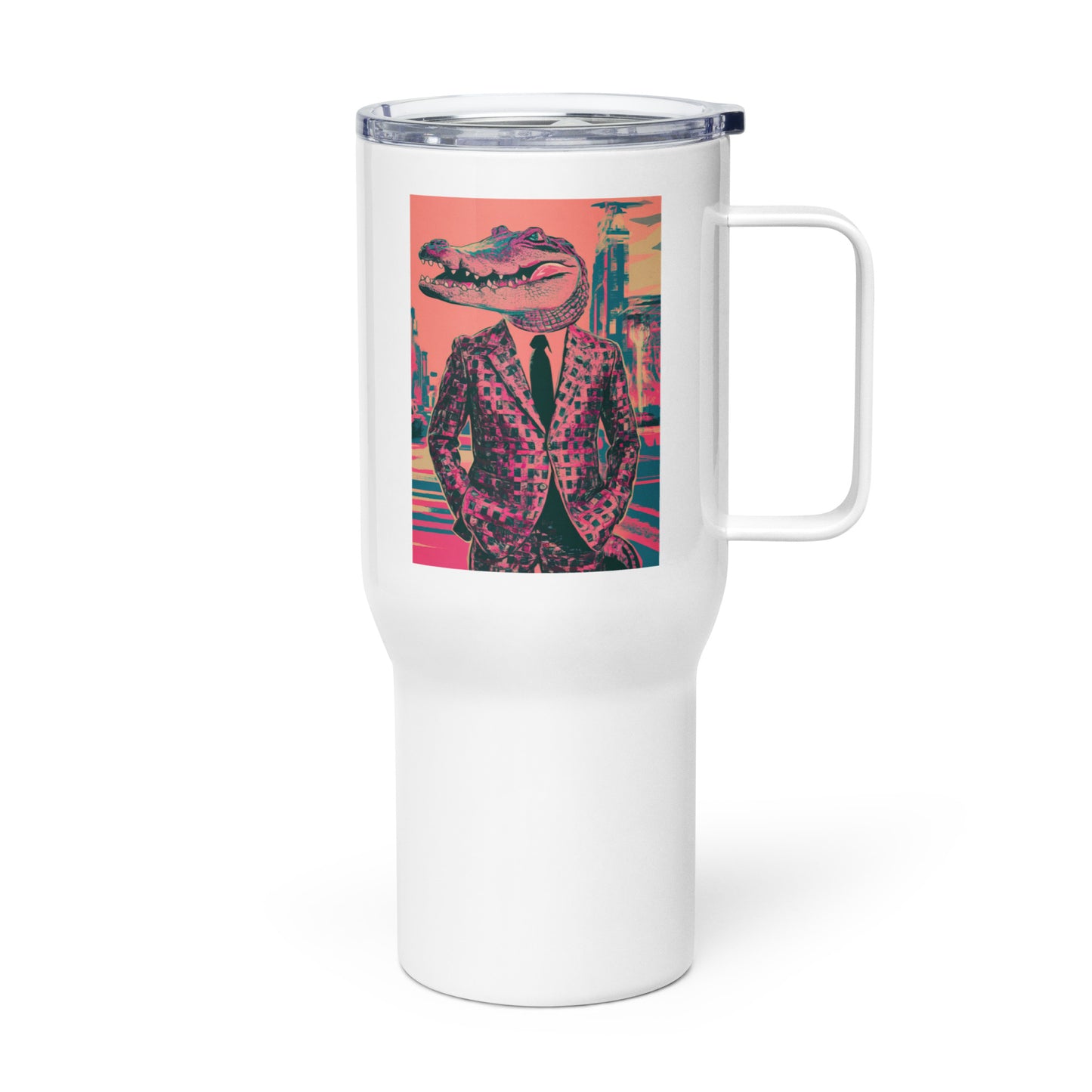 Pop Art Gator Travel Mug with Handle