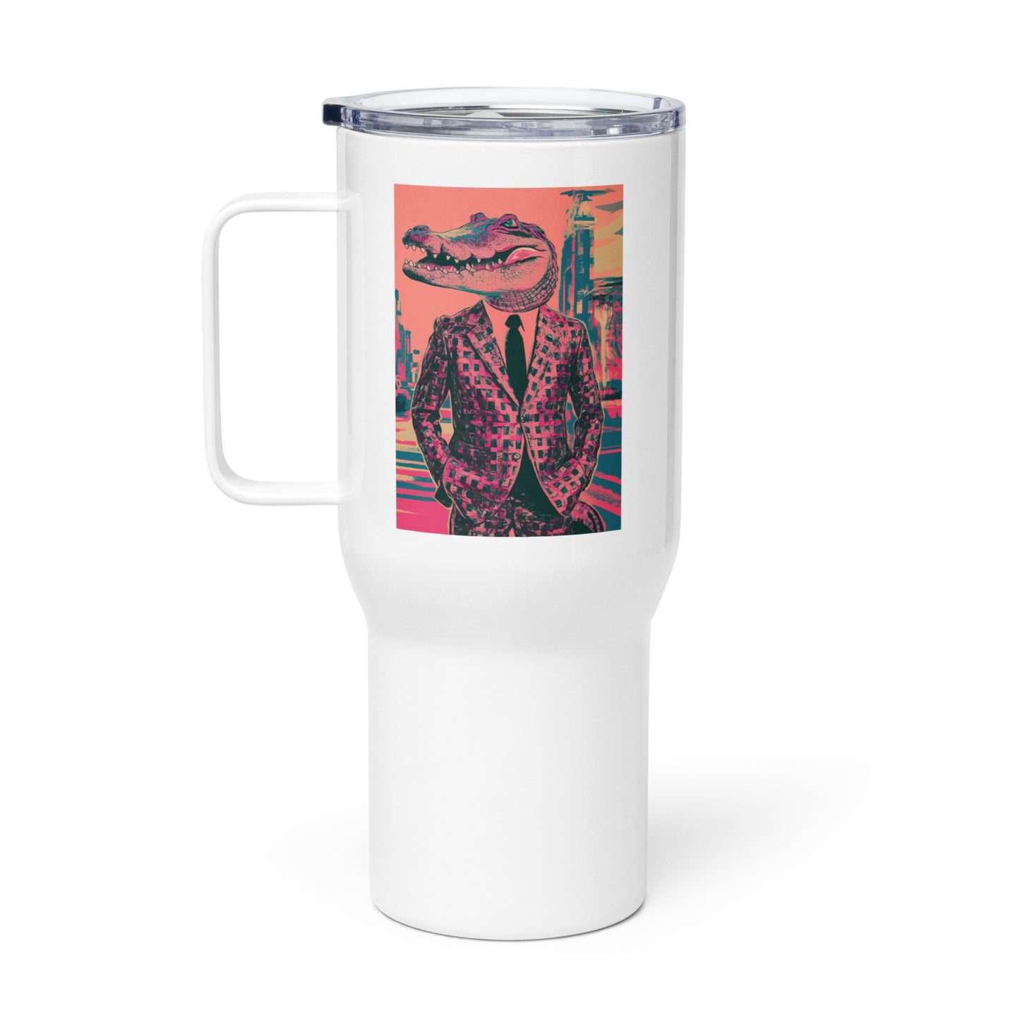 Pop Art Gator Travel Mug with Handle