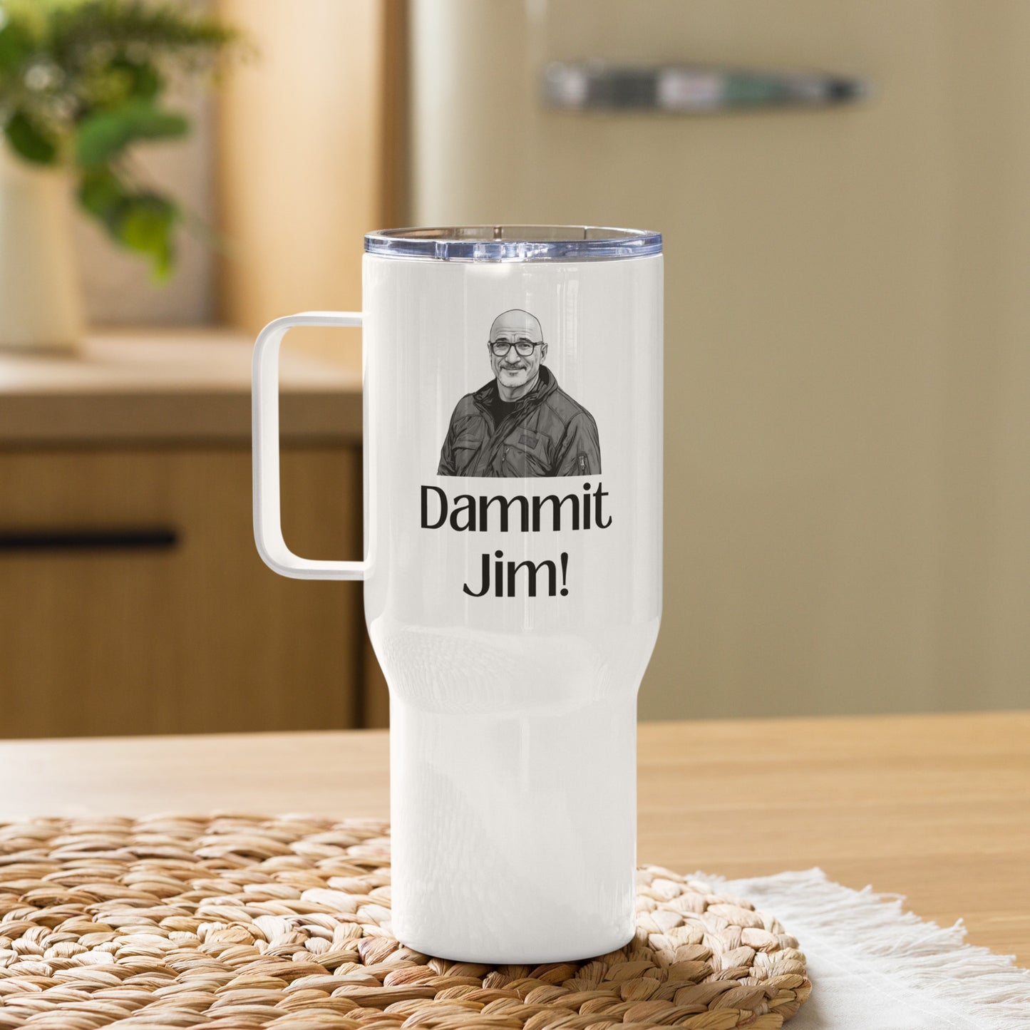 Dammit Jim Travel Mug with Handle