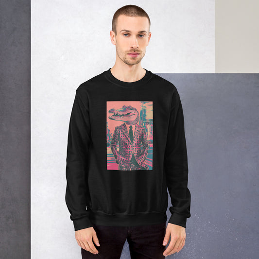 Pink Pop Art Gator Unisex Sweatshirt