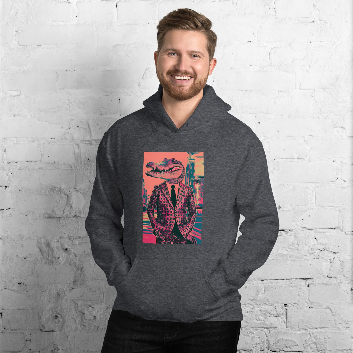 Pink Pop Art Gator Unisex Hoodie