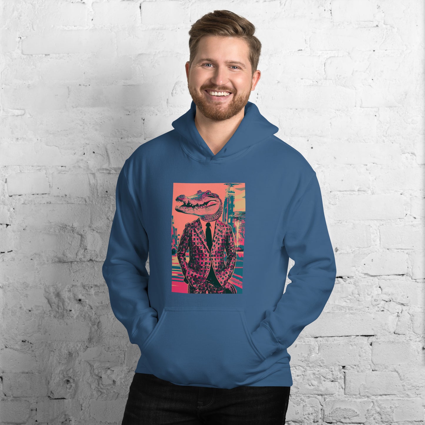 Pink Pop Art Gator Unisex Hoodie