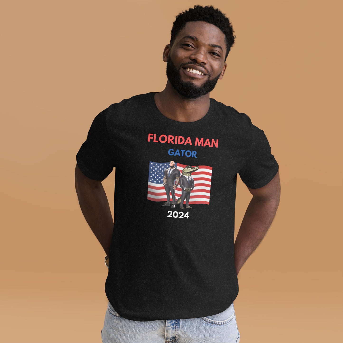 Florida Man and Gator 2024 Unisex Bella + Canvas Tee