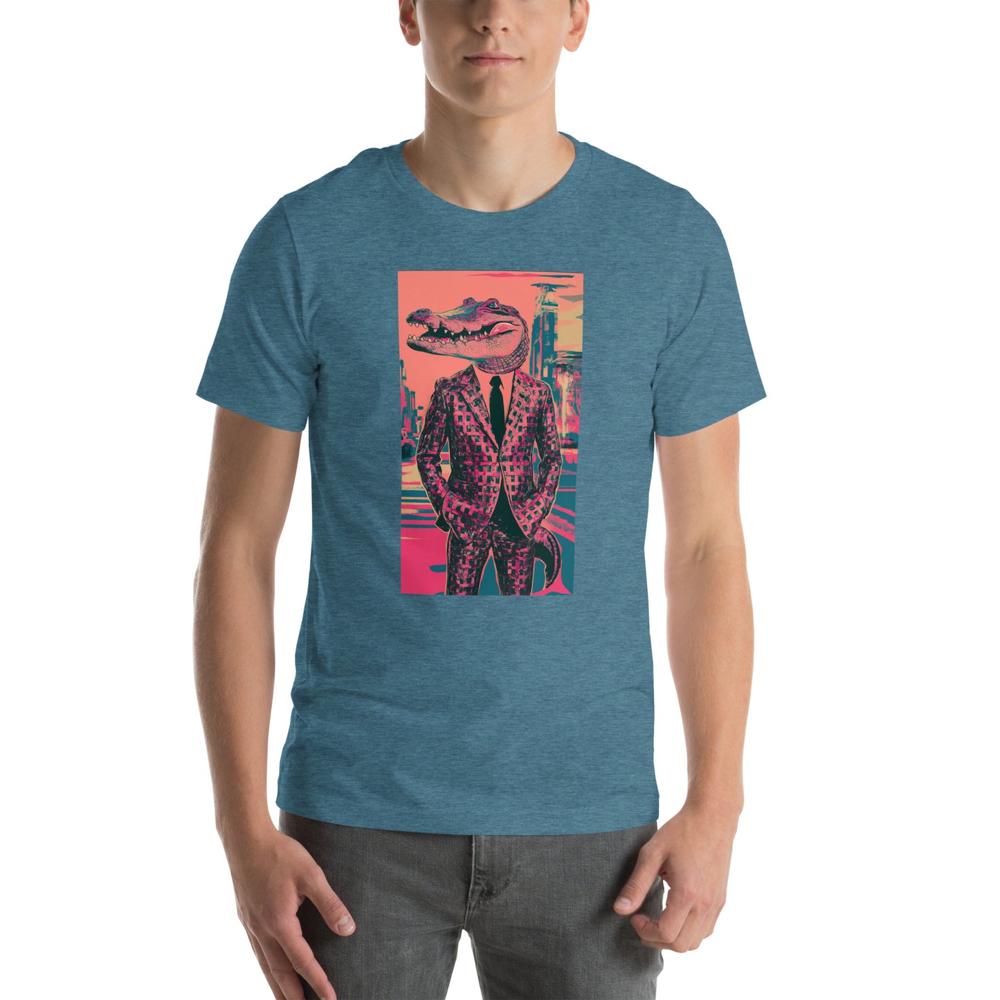 Pink Pop Art Gator Unisex Bella + Canvas Tee