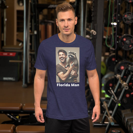 Florida Man Holding Raccoon 2 Unisex Tee