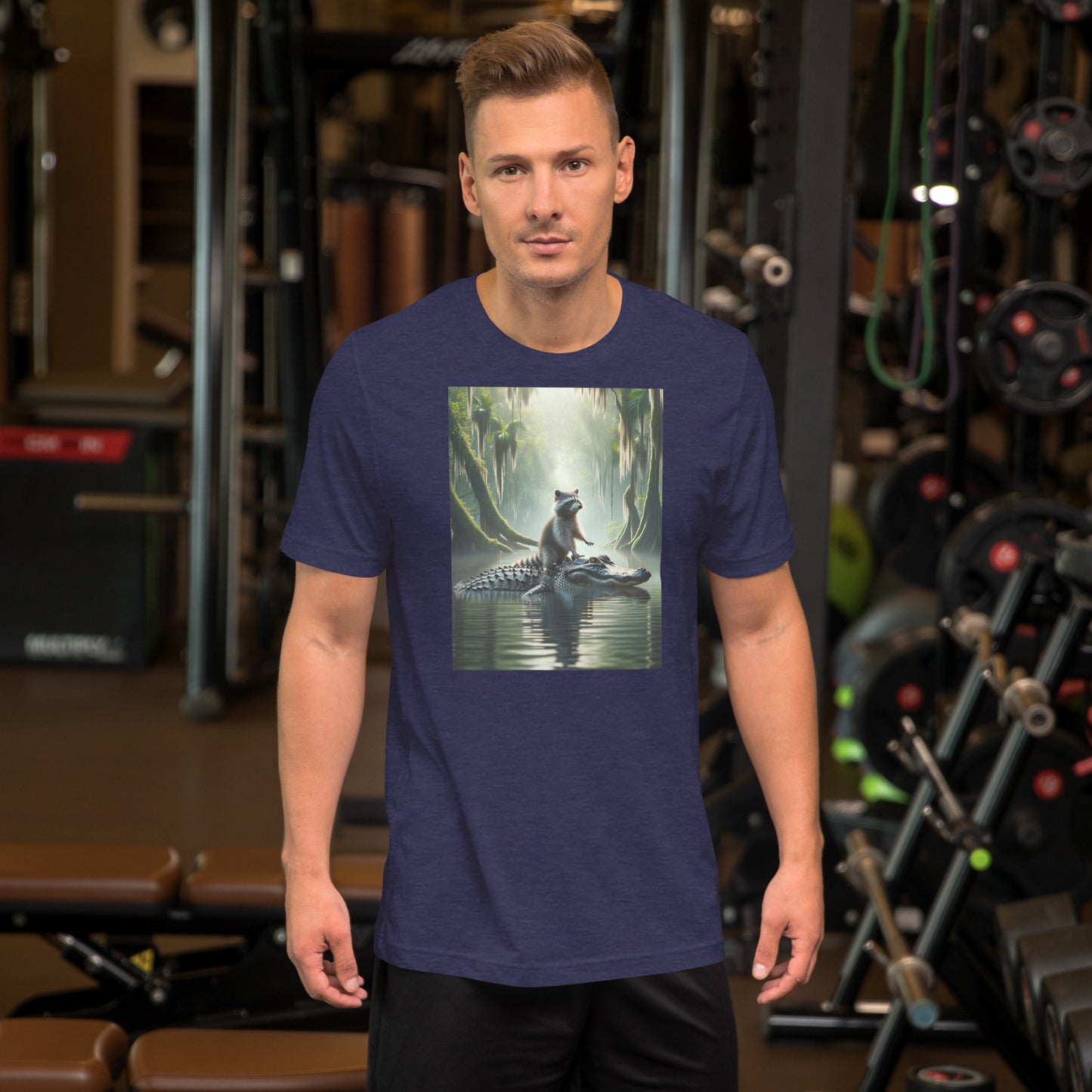 Raccoon Riding Gator Bella + Canvas Unisex Tee