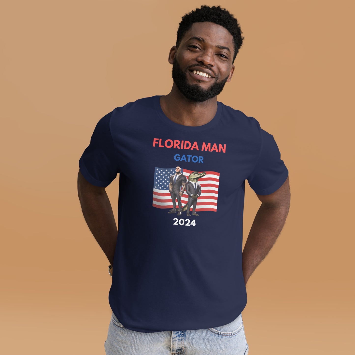 Florida Man and Gator 2024 Unisex Bella + Canvas Tee