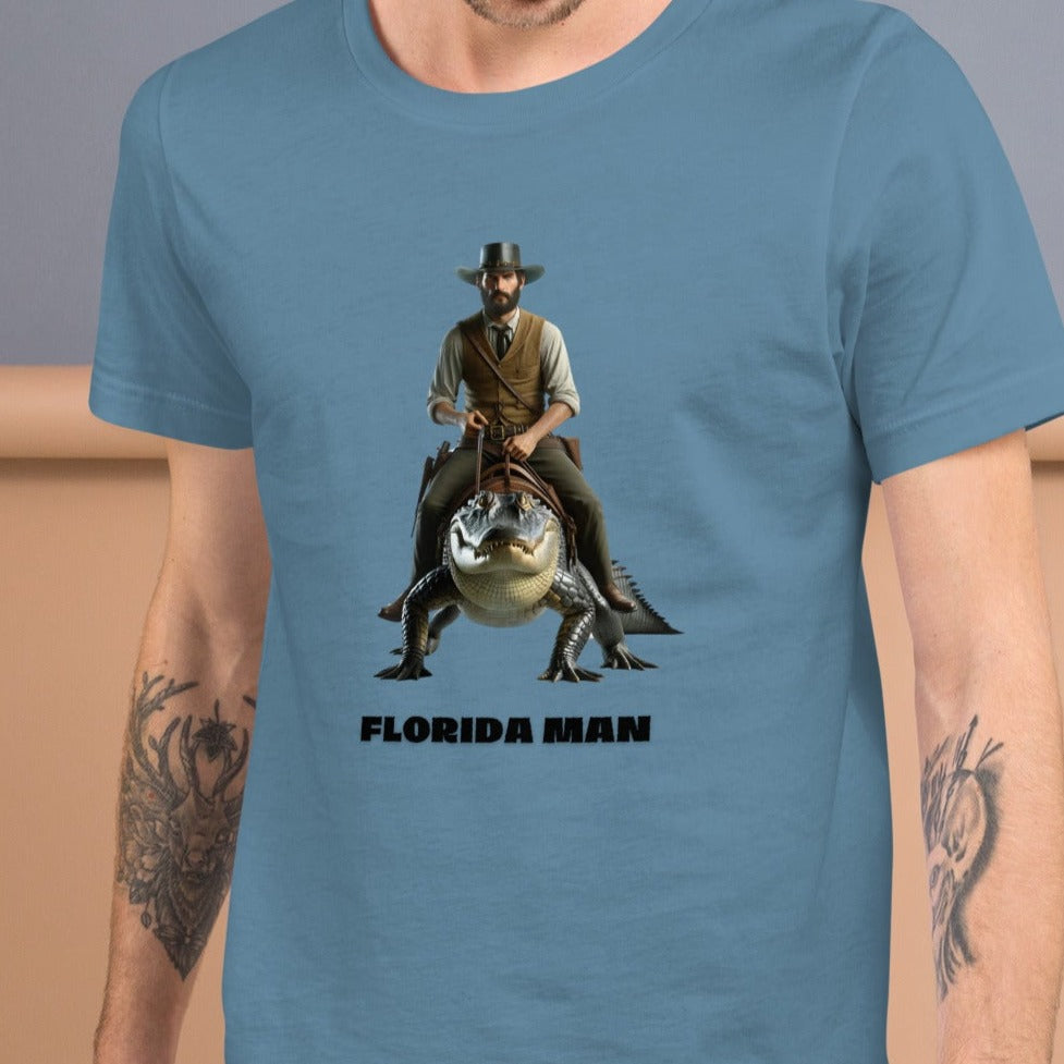 Florida Man Unisex Bella + Canvas Tee - Gator Wrangler