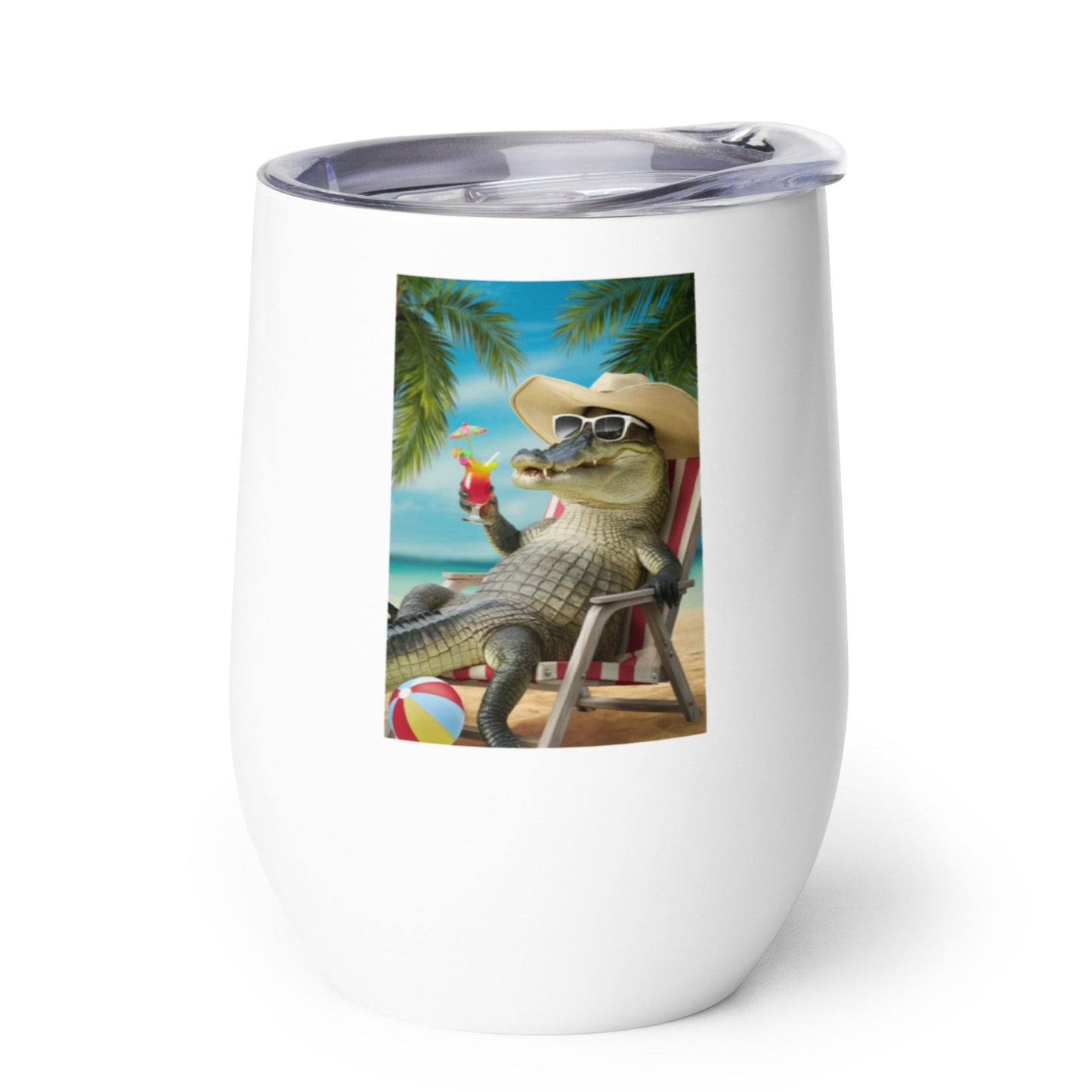 Vacation Gator Wine Tumbler - 12 ounce