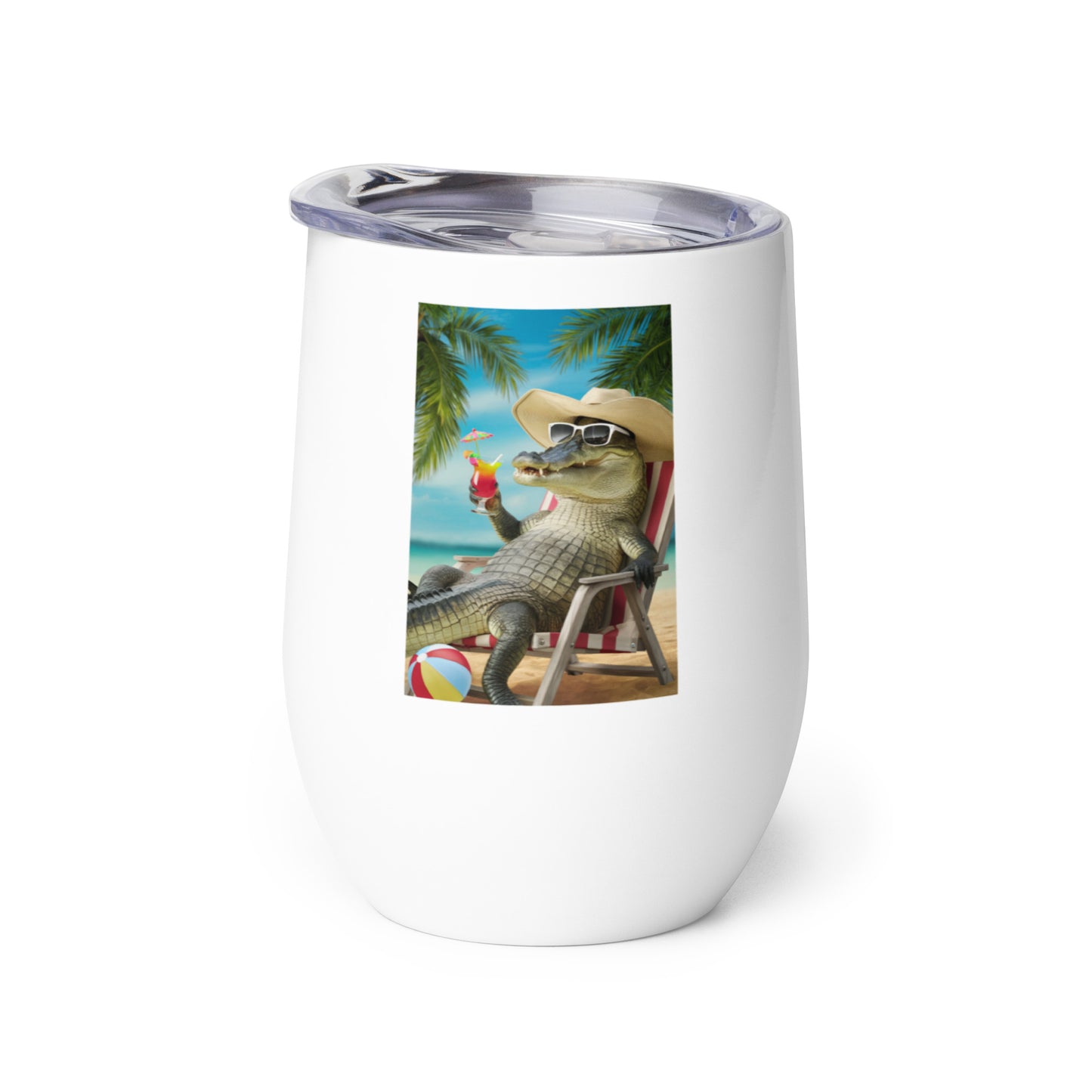 Vacation Gator Wine Tumbler - 12 ounce