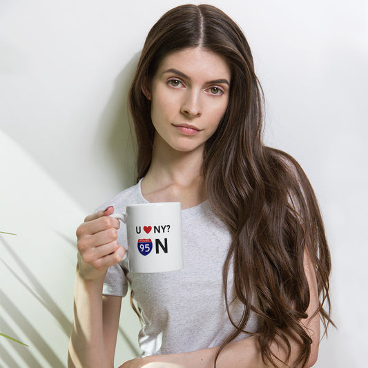 U LOVE NY White Glossy Mug