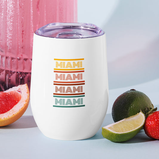 Miami Retro Look Wine Tumbler - 12 Ounce