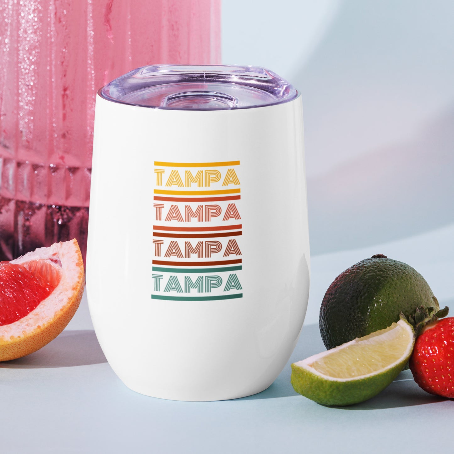 Tampa Retro Look Wine Tumbler - 12 Ounce