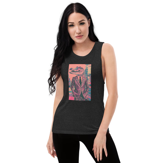 Pink Pop Art Gator Ladies’ Muscle Tank