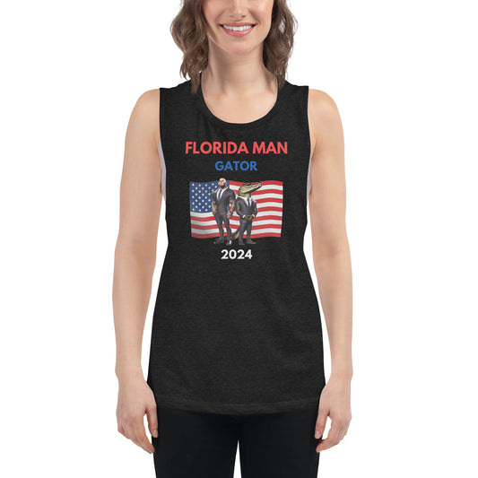 Florida Man and Gator 2024 Ladies’ Muscle Tank