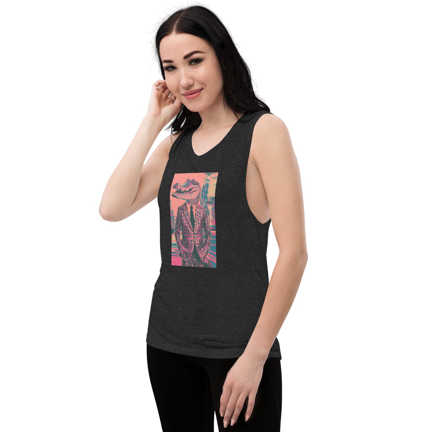 Pink Pop Art Gator Ladies’ Muscle Tank