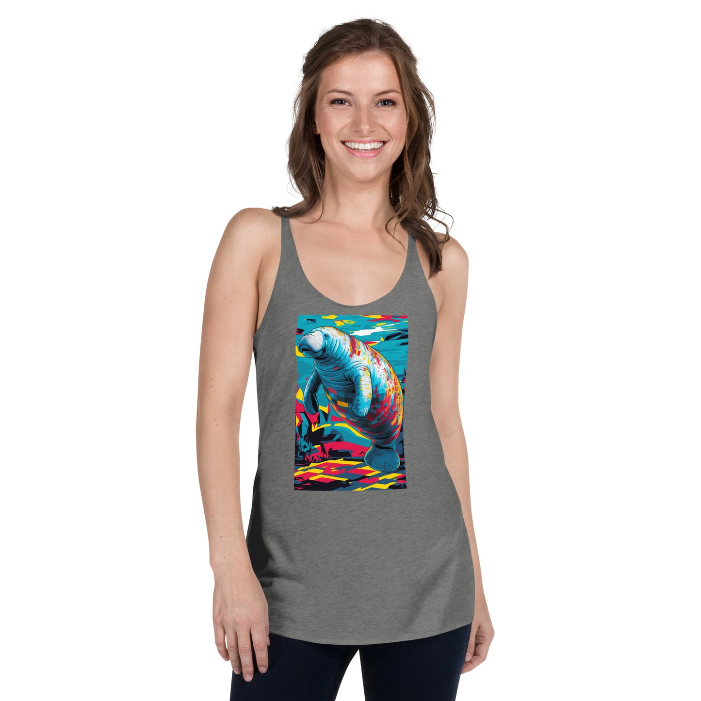 Pop Art Manatee Women's Racerback Tank