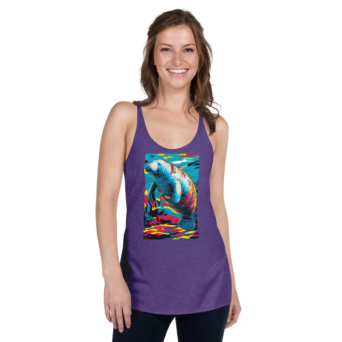 Pop Art Manatee Women's Racerback Tank