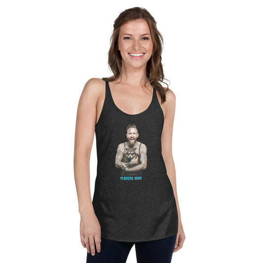 Florida Man Holding Raccoon Women's Racerback Tank