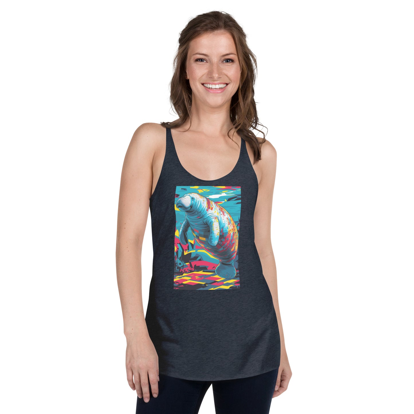 Pop Art Manatee Women's Racerback Tank