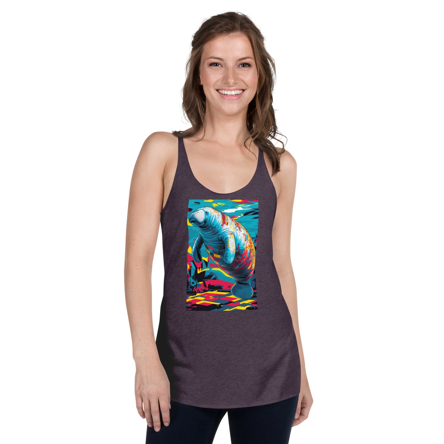 Pop Art Manatee Women's Racerback Tank