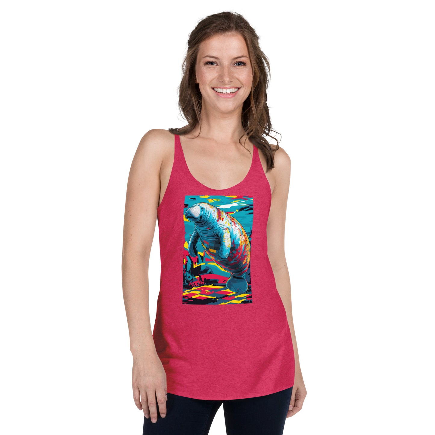 Pop Art Manatee Women's Racerback Tank