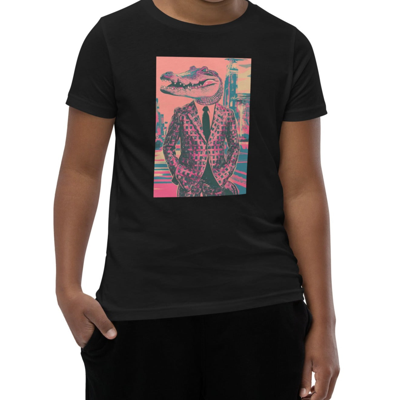 Pink Pop Art Gator Youth T-Shirt